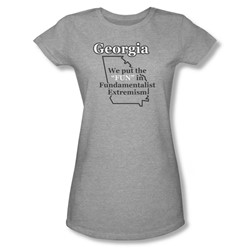 Georgia - Juniors Sheer T-Shirt In Athletic Heather