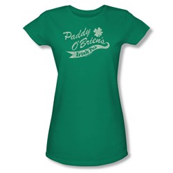 Paddy O'Briens Irish Pub - Juniors Sheer T-Shirt In Kelly Green
