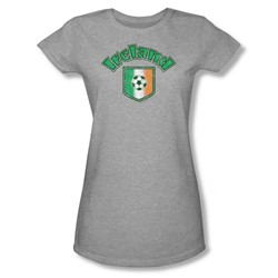 Ireland With Soccer Flag - Juniors Sheer T-Shirt In Athletic Heather