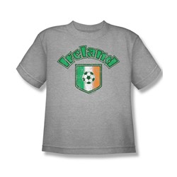 Ireland With Soccer Flag - Big Boys T-Shirt In Athletic Heather