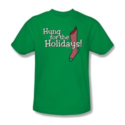 Hung For The Holidays - Mens T-Shirt In Kelly Green