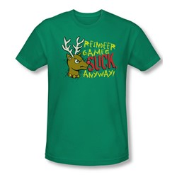 Funny Tees - Mens Reindeer Games Slim Fit T-Shirt
