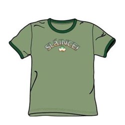 Slainte - Adult Green Ringer S/S T-Shirt For Men