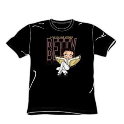Betty Boop - Live In Vegas - Adult Black S/S T-Shirt For Men