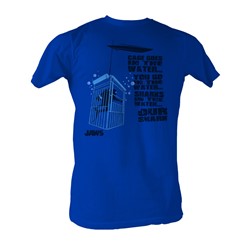 Jaws - Cage In The Water Mens T-Shirt In Royal Blue