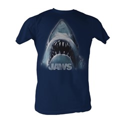 Jaws -  Head Logo Mens T-Shirt In Navy