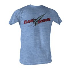 Flash Gordon - Comic Logo Mens T-Shirt In Light Blue Heather