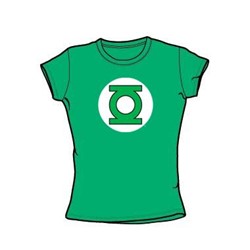 Green Lantern Logo Juniors S/S T-shirt in Kelly Green by DC Comics