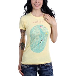Washed Out - Womens Yellow Egg T-Shirt