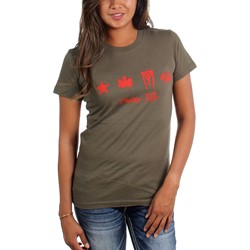 Divine Fits - Womens Red Print Flags T-Shirt