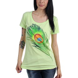 Project Iris - Womens India Blue Feather Scoop T-Shirt