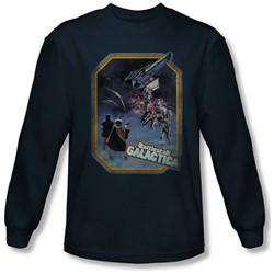 Battlestar Galactica - Mens Poster Iron On Long Sleeve Shirt In Navy