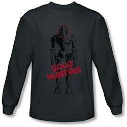 Battlestar Galactica - Mens Good Hunting Long Sleeve Shirt In Charcoal