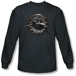 Battlestar Galactica - Mens Viper Squadron Long Sleeve Shirt In Charcoal