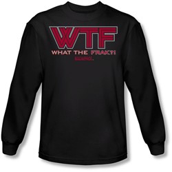 Battlestar Galactica - Mens Wtf Long Sleeve Shirt In Black