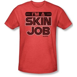 Battlestar Galactica - Mens I'M A Skin Job T-Shirt In Red