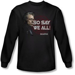 Battlestar Galactica - Mens So Say We All Long Sleeve Shirt In Black