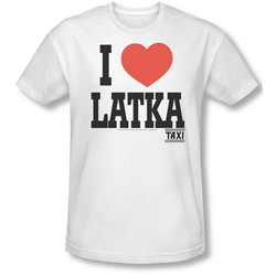 Taxi - Mens I Heart Latka T-Shirt In White