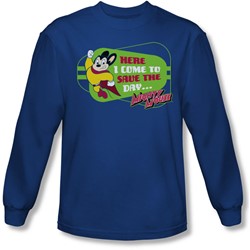 Mighty Mouse - Mens Here I Come Long Sleeve Shirt In Royal