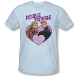 I Love Lucy - Mens Double Trouble T-Shirt In Light Blue