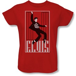 Elvis Presley - Womens One Jailhouse T-Shirt In Red