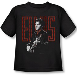Elvis Presley - Toddler Red Guitarman T-Shirt In Black