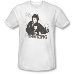 Elvis Presley - Mens Fighting King T-Shirt In White