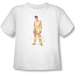 Elvis Presley - Toddler Gold Lame Suit T-Shirt In White