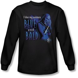 Farscape - Mens Blue And Bald Long Sleeve Shirt In Black