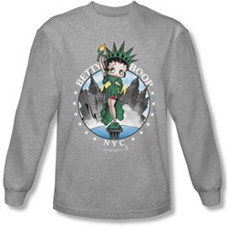 Betty Boop - Mens Nyc Long Sleeve Shirt In Heather
