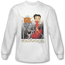 Betty Boop - Mens Hollywood Long Sleeve Shirt In White