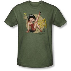 Betty Boop - Mens Nose Art T-Shirt In Military Green