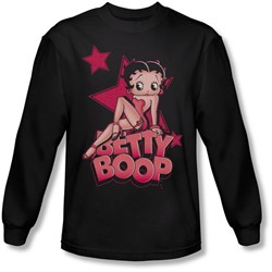Betty Boop - Mens Sexy Star Long Sleeve Shirt In Black
