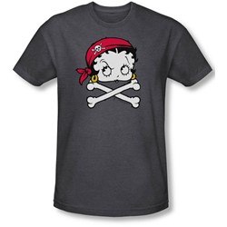 Betty Boop - Mens Pirate T-Shirt In Charcoal