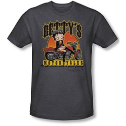 Betty Boop - Mens Betty'S Motorcycles T-Shirt In Charcoal