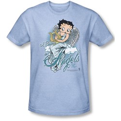 Betty Boop - Mens I Believe In Angels T-Shirt In Light Blue