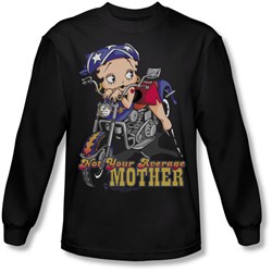 Betty Boop - Mens Not Your Average Mother Long Sleeve Shirt In Black