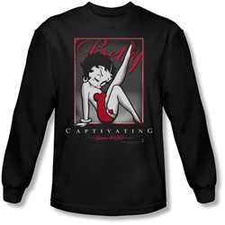 Betty Boop - Mens Captivating Long Sleeve Shirt In Black