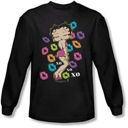 Betty Boop - Mens Tripple Xo Long Sleeve Shirt In Black