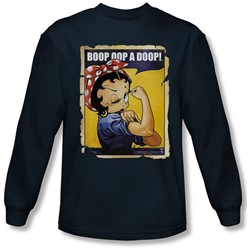 Betty Boop - Mens Power Long Sleeve Shirt In Navy