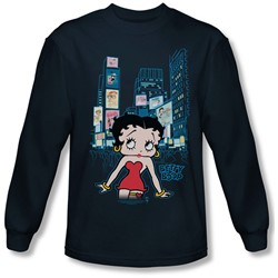 Betty Boop - Mens Square Long Sleeve Shirt In Navy