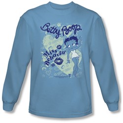 Betty Boop - Mens Miss Behavin' Long Sleeve Shirt In Carolina Blue