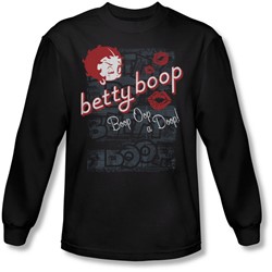 Betty Boop - Mens Boop Oop Long Sleeve Shirt In Black