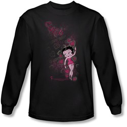 Betty Boop - Mens Cutie Long Sleeve Shirt In Black