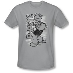 Popeye - Mens Inked Popeye T-Shirt In Silver