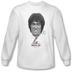 Bruce Lee - Mens Self Help Long Sleeve Shirt In White