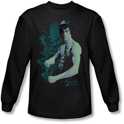 Bruce Lee - Mens Feel Long Sleeve Shirt In Black