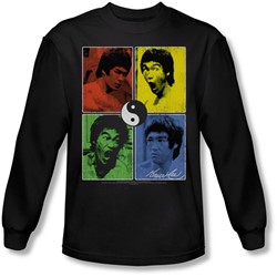 Bruce Lee - Mens Enter Color Block Long Sleeve Shirt In Black