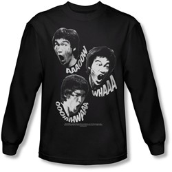 Bruce Lee - Mens Sounds Of The Dragon Long Sleeve Shirt In Black