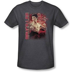 Bruce Lee - Mens Fury T-Shirt In Charcoal